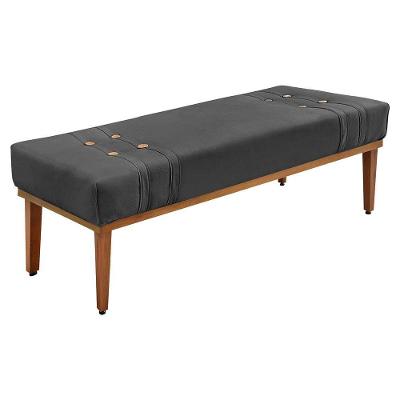 Calçadeira Recamier Casal 1,40m Gênova Suede Cinza