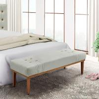 Calçadeira Recamier Casal 1,40m Gênova Veludo Cinza Prata - 3