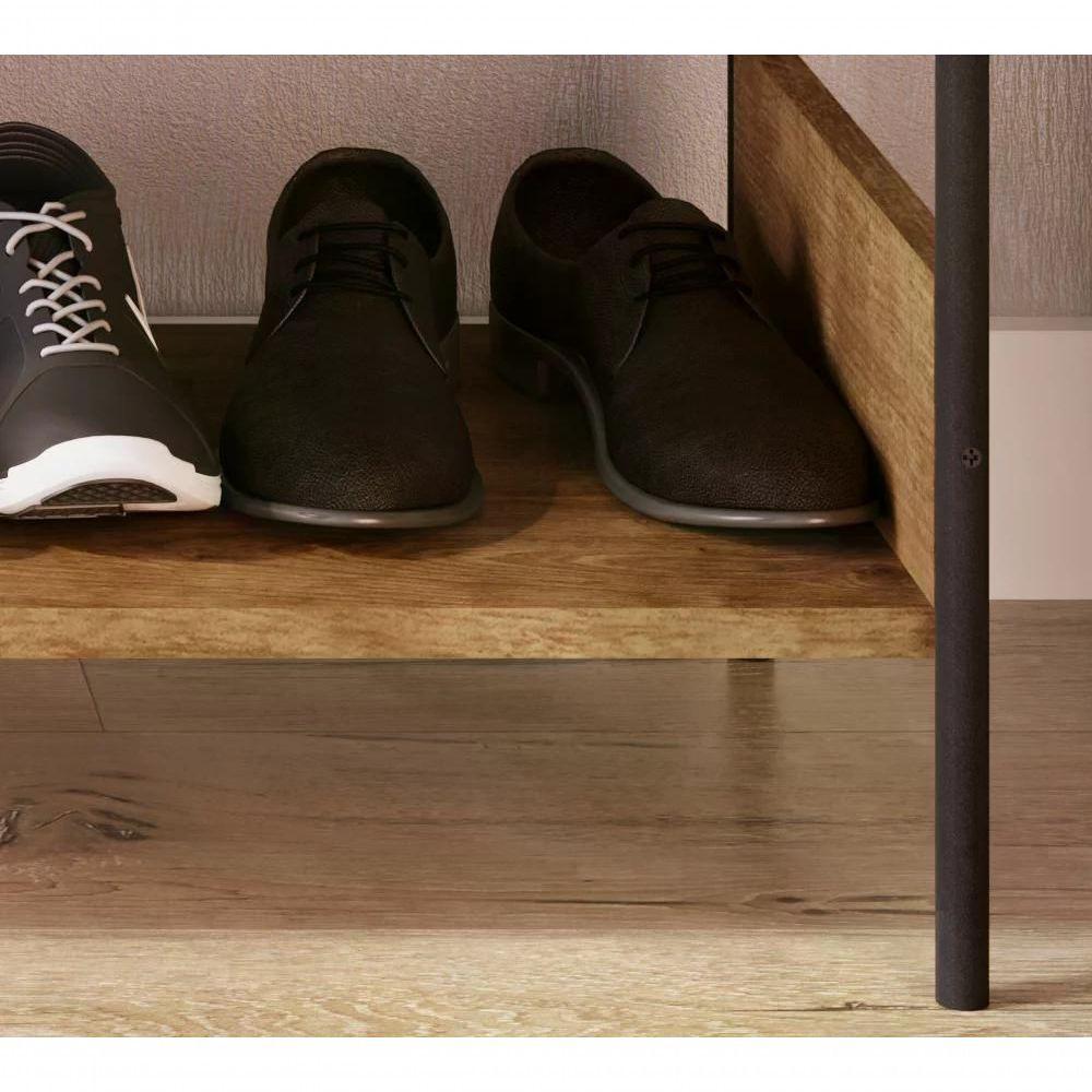 Banco Sapateira Para Hall De Entrada 27890 Aço Preto Vermont - 4