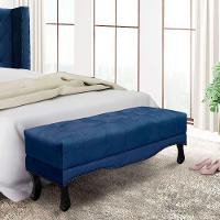 Calçadeira Recamier Queen 1,60m Cor Azul Marinho - 4