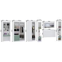 Quarto De Canto Casal Com Guarda Roupas Cabeceira E Bancada Home Office Alpes Luciane Móveis Branco Pf Com Verde Pf - 7