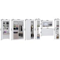 Quarto De Canto Casal Com Guarda Roupas Cabeceira E Bancada Home Office Alpes Luciane Móveis Branco Pf Com Cinammon Pf