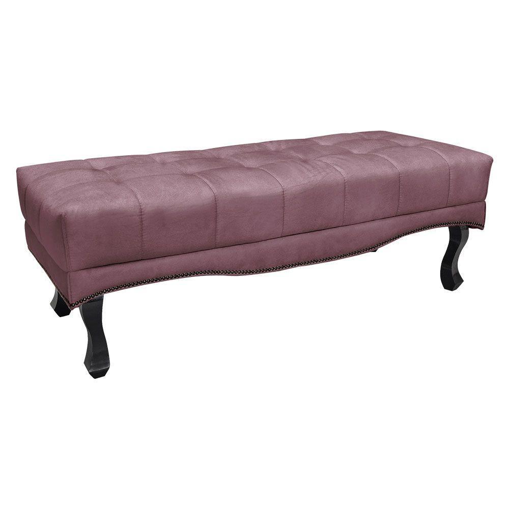 Calçadeira Recamier Queen 1,60m Vicenza Veludo Cor Uva - 1