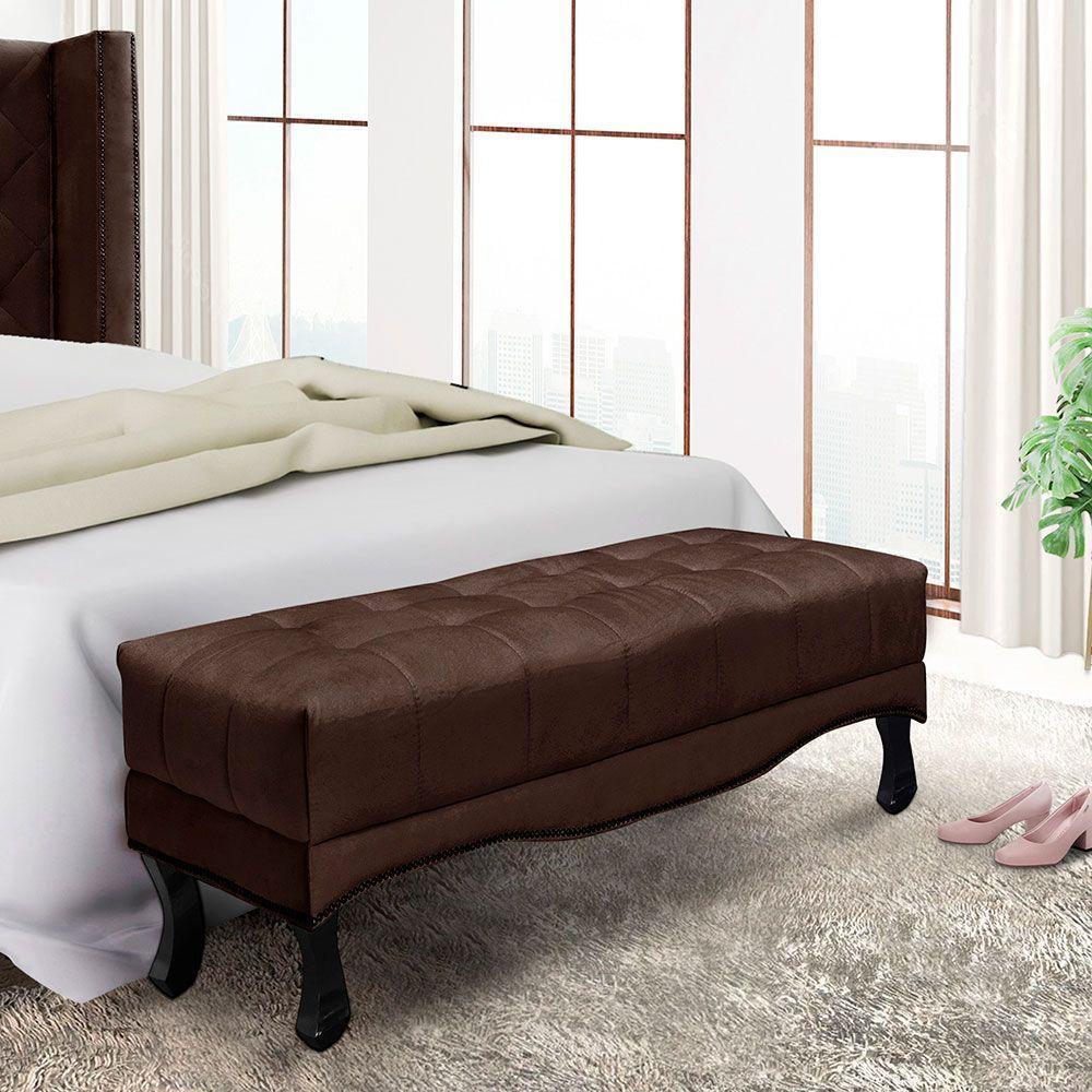 Calçadeira Recamier Queen 1,60m Cor Marrom Café - 4