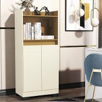 Estante Livro Organizador Escritorio Armario Duque 2 Portas Perola/mel Perola/mel - 1