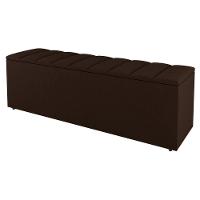 Calçadeira Baú Solteiro Cora 90Cm Suede Marrom - Desk Design - 1