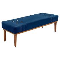 Calçadeira Recamier Queen 1,60m Gênova Suede Azul Marinho - 1