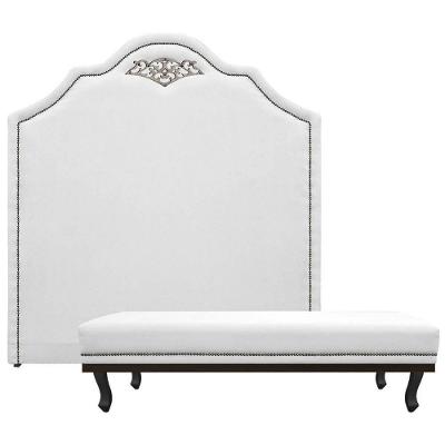 Kit Cabeceira E Calçadeira King 195 Cm Para Box Branco
