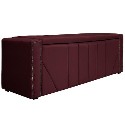 Calçadeira Baú Queen 160cm Suede Bordô