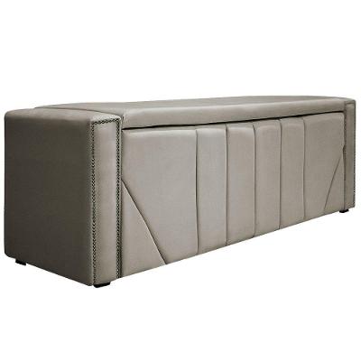 Calçadeira Baú King 195cm Linho Bege