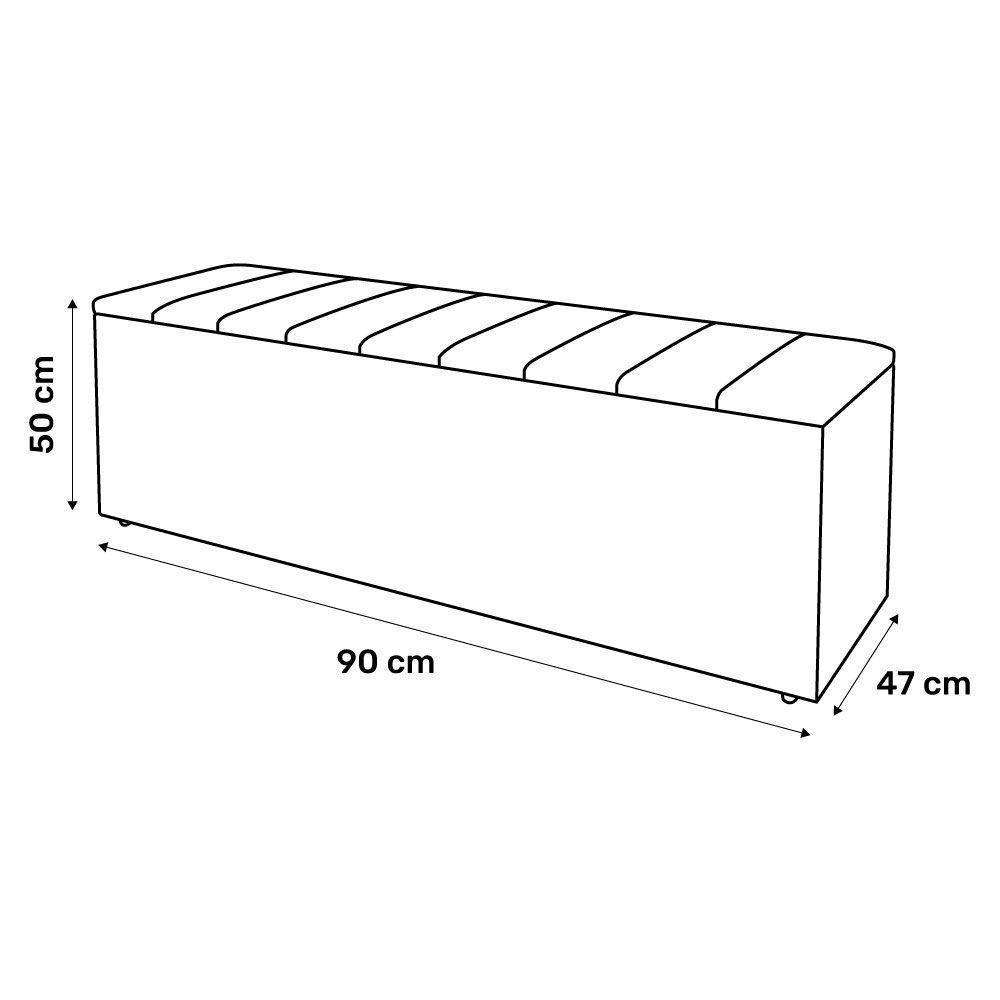 Calçadeira Baú Solteiro Cora 90Cm Suede Bordô - Desk Design - 3