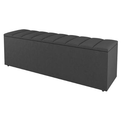 Calçadeira Baú Queen Size Cora 160Cm Suede Cinza Escuro