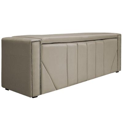 Calçadeira Baú King 195cm Suede Bege