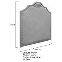 Kit Cabeceira E Calçadeira Casal P02 140cm Cinza