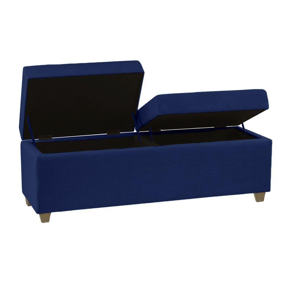 Recamier Bau Madri 1,60m Suede Azul Marinho - Inova Decor - 1