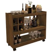 Aparador Bar Com Rodizios Madeirado Em Mdf - 1