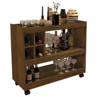 Aparador Bar Com Rodizios Madeirado Em Mdf - 2