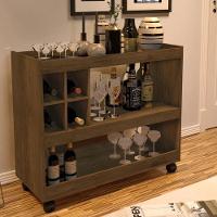 Aparador Bar Com Rodizios Madeirado Em Mdf - 5