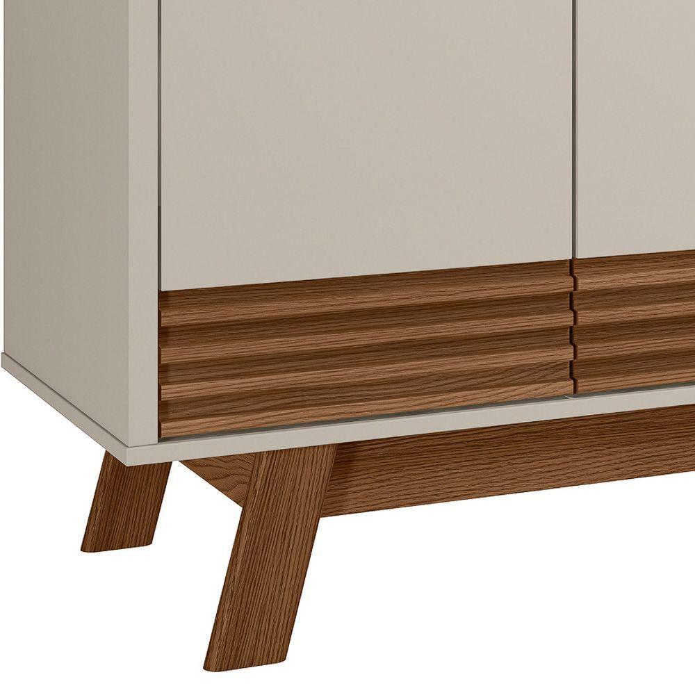 Balcão Buffet 160cm 4 Portas Pés Retrô Luzzo off White - 4