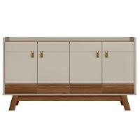 Balcão Buffet 160cm 4 Portas Pés Retrô Luzzo off White - 2