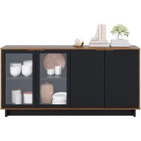 Buffet Bancada 4 Portas 160 Cm Vitoria Preto Noce Milano Clb - 5