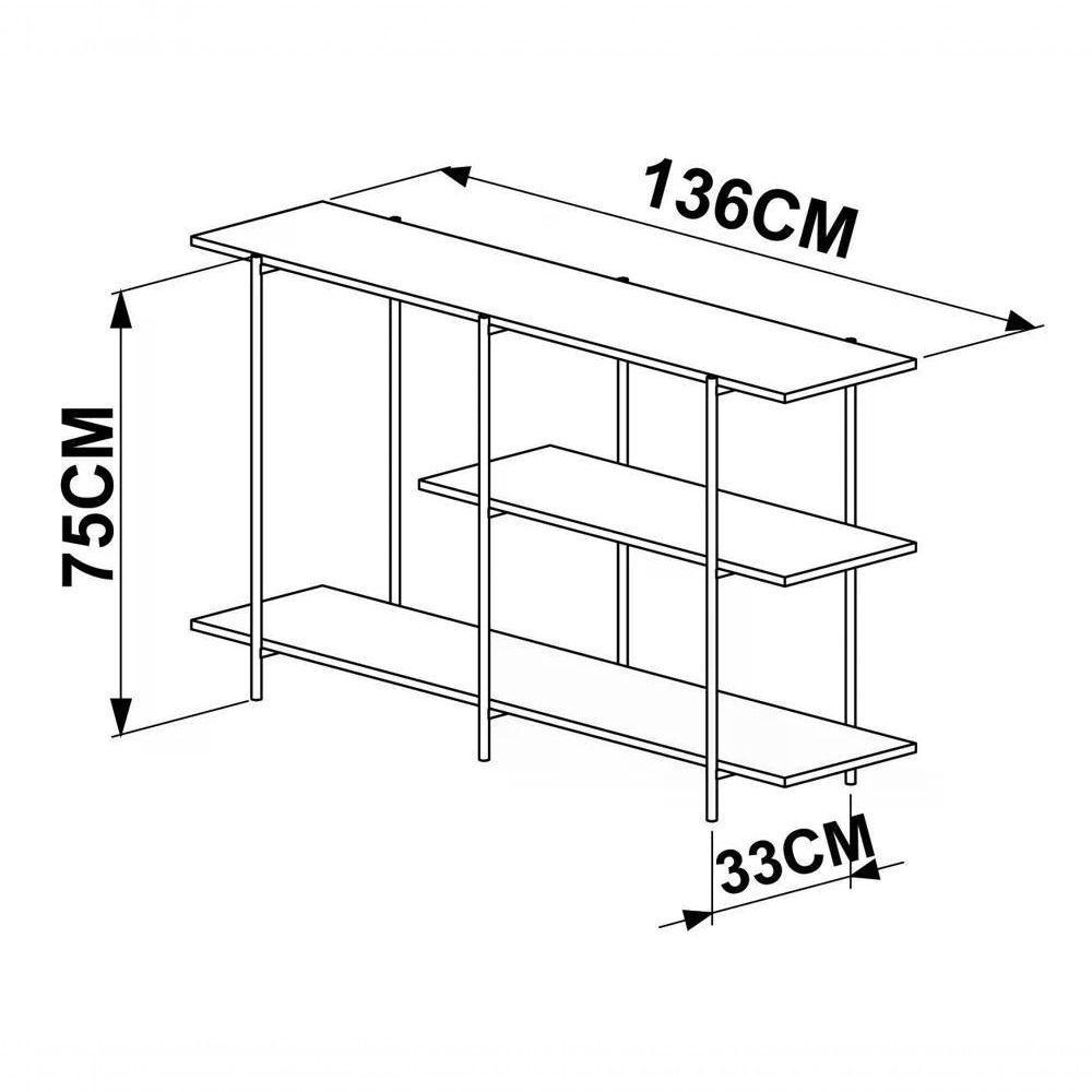 Aparador Para Sala De Jantar 27864 Vermont Preto Fosco - 7