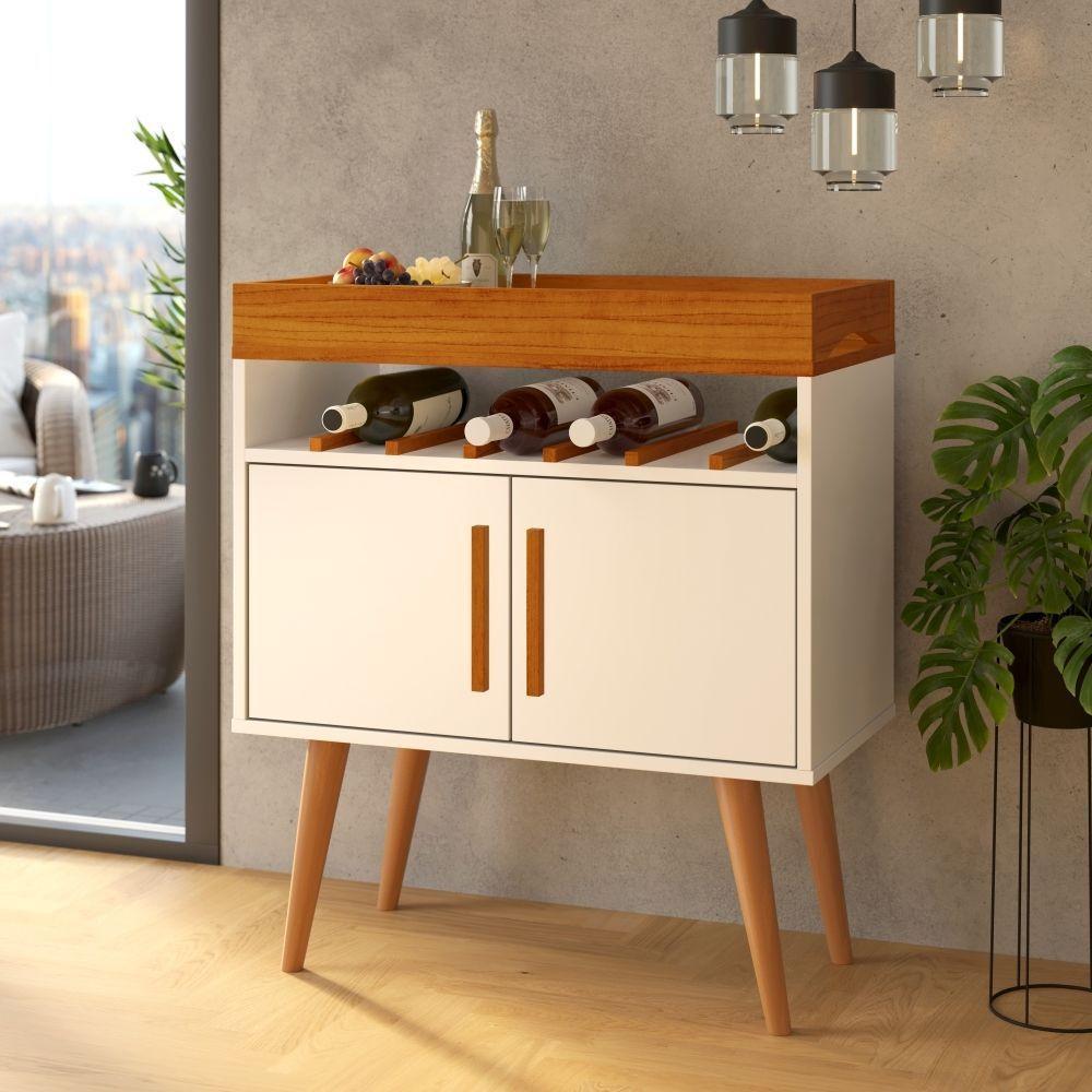 Aparador Bar Stein Off White Caramelo Com 2 Portas - 2