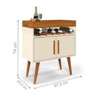 Aparador Bar Stein Off White Caramelo Com 2 Portas - 4