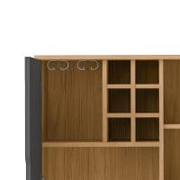 Aparador Bar Carvalho/Grafite/Branco/ Prata 2 Portas - 3