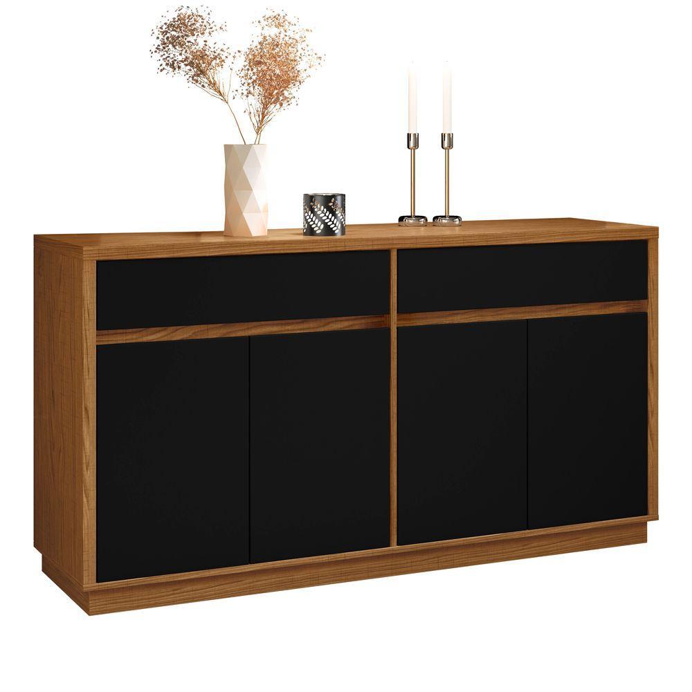 Aparador 1,50m 3 Portas 2 Gavetas Ype Preto - 3