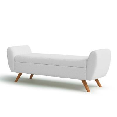 Recamier Bau Italia 1,40m Suede Branco - Inova Decor