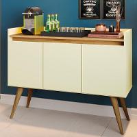 Aparador Gold 3 Portas Com Pés De Madeira Perola/mel - 1