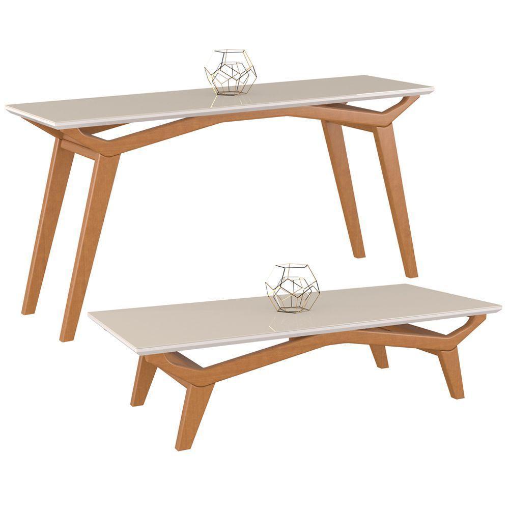 Conjunto Aparador e Mesa de Centro Monet Off White champagne - 1