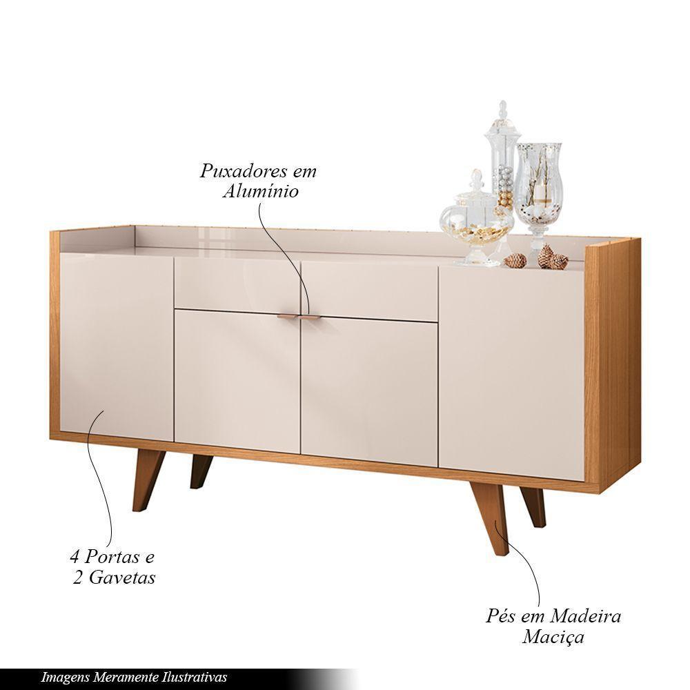 Buffet Balcão Decorativo Albani Sala De Jantar Off White/cinamomo G26 - Gran Belo - 3