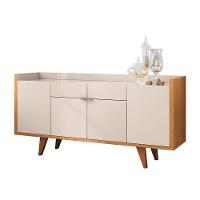 Buffet Balcão Decorativo Albani Sala De Jantar Off White/cinamomo G26 - Gran Belo - 7