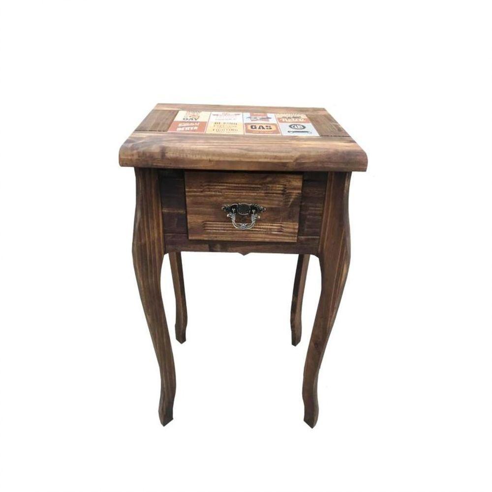 Aparador 1 Gaveta Detalhes Em Azulejo De Madeira Maciça Móveis Rústicos Adelin - 1