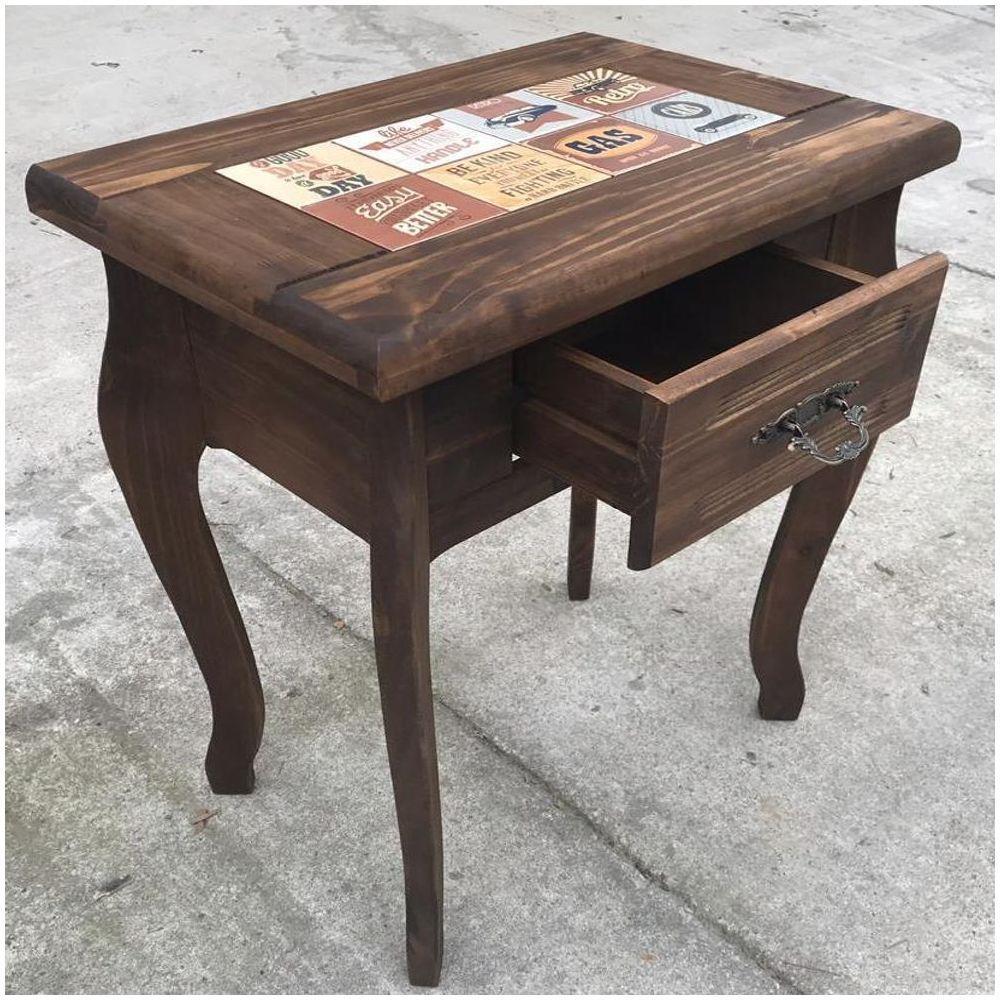 Aparador 1 Gaveta Detalhes Em Azulejo De Madeira Maciça Móveis Rústicos Adelin - 10