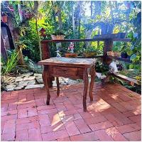 Aparador 1 Gaveta Detalhes Em Azulejo De Madeira Maciça Móveis Rústicos Adelin - 5