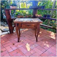 Aparador 1 Gaveta Detalhes Em Azulejo De Madeira Maciça Móveis Rústicos Adelin - 9