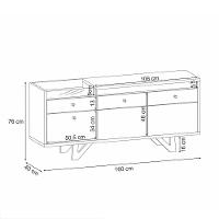 Buffet Aparador Decorativo Noeli Com Bandeja Lateral Cinamomo/off White G26 - Gran Belo - 6
