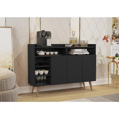 Buffet Celta 03 Portas E Prateleiras Black - Giga