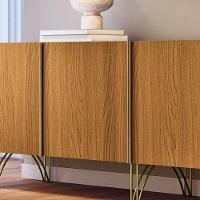 Buffet Decorativo Com Puxadores Em Alumínio Pés Aço Maciço Virginia Off White/cinamomo G26 - Gran Belo - 3