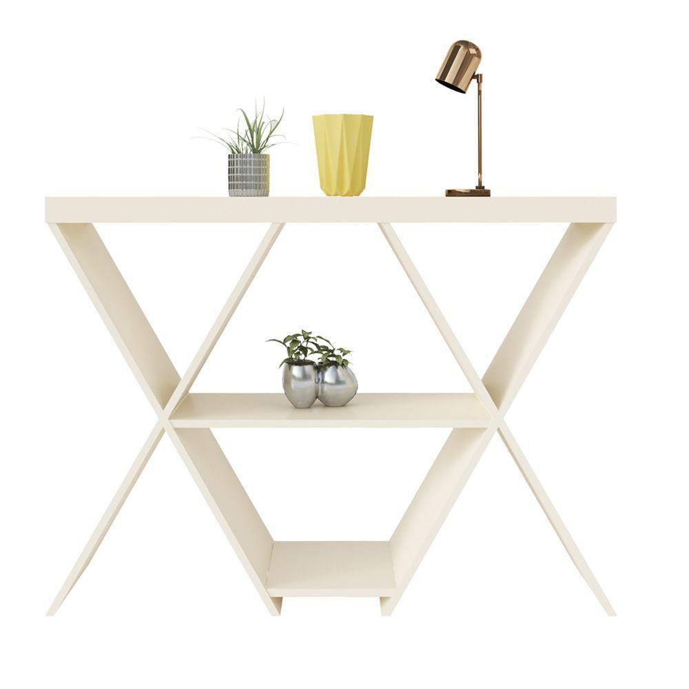 Aparador Para Sala Estrela Off White 1 Prateleiras 2 Nichos - 1