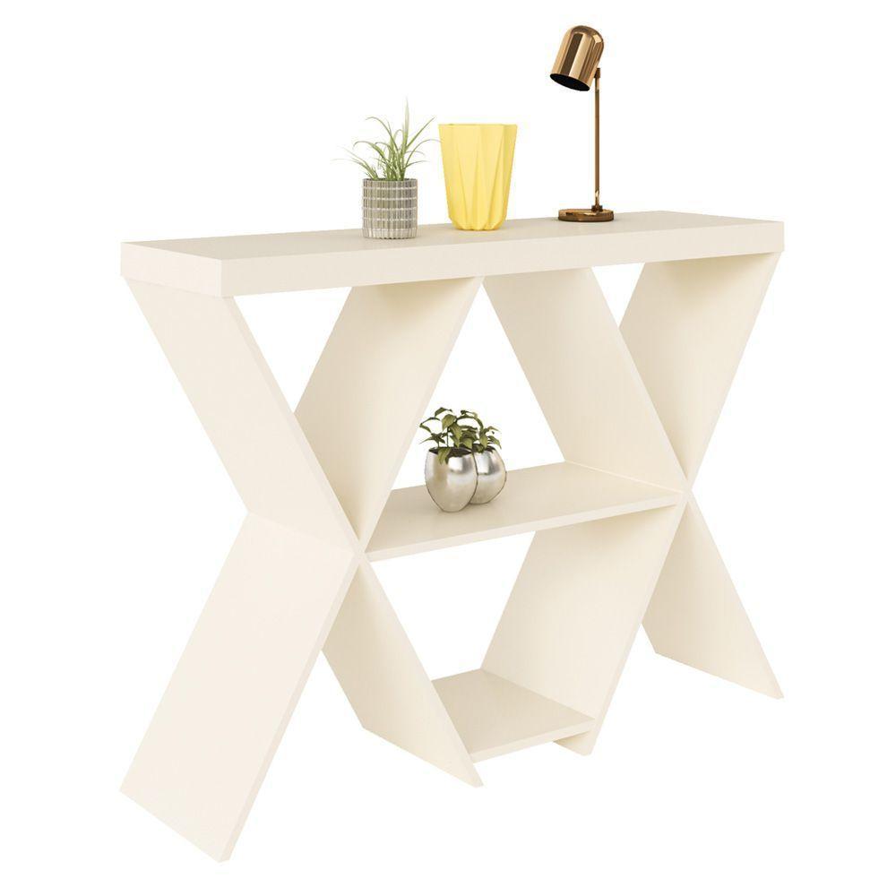 Aparador Para Sala Estrela Off White 1 Prateleiras 2 Nichos - 3