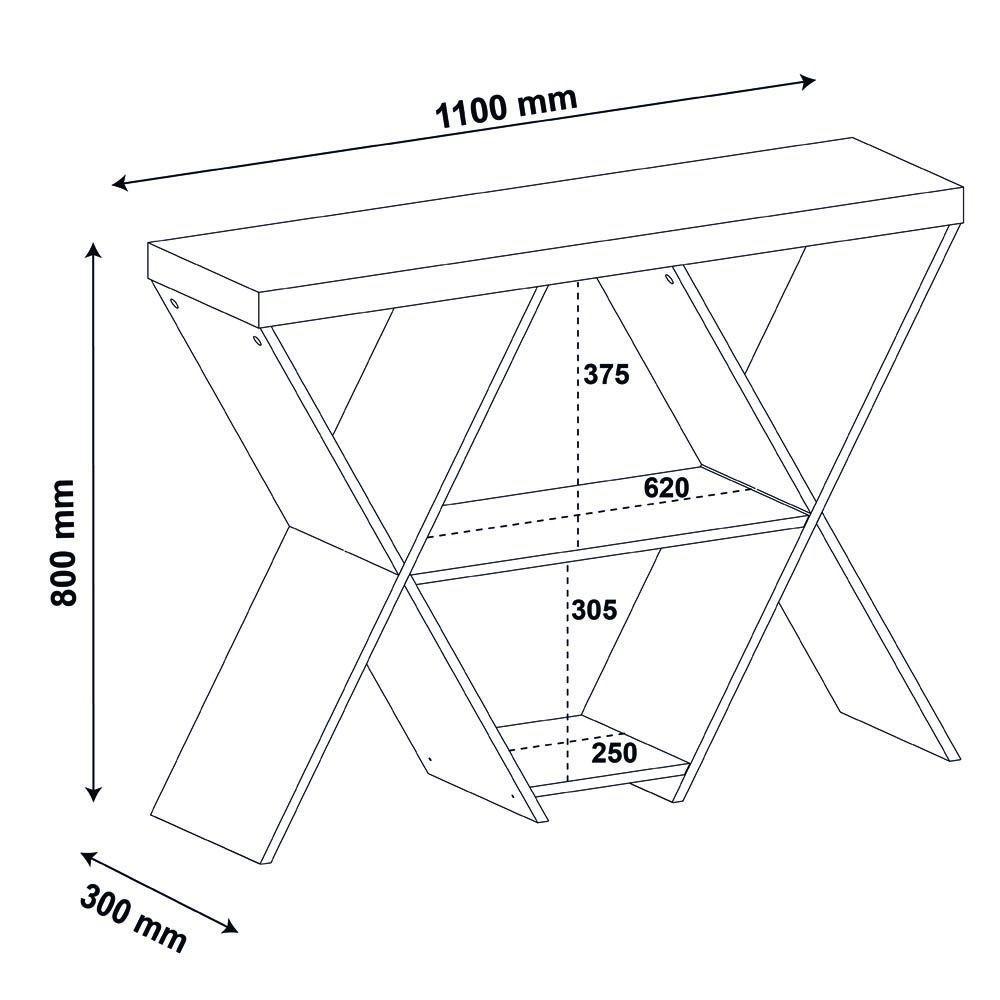Aparador Para Sala Estrela Off White 1 Prateleiras 2 Nichos - 4
