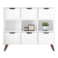 Nicho Organizador Multifuncional 3 Nichos 6 Gavetas Pés Retrô Cube Q01 Branco - Mpozenato - 1