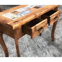 Aparador com 2 Gavetas com Detalhes em Azulejo de Madeira Maciça Moveis Rusticos Adelin - 5