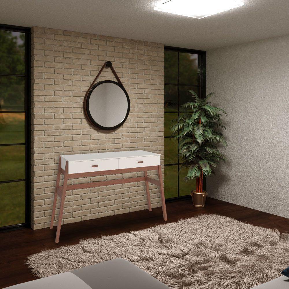 Aparador Sala de Estar 2 Gavetas Yara Amêndoa Off White - 6