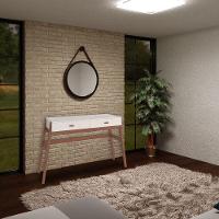 Aparador Sala de Estar 2 Gavetas Yara Amêndoa Off White - 6