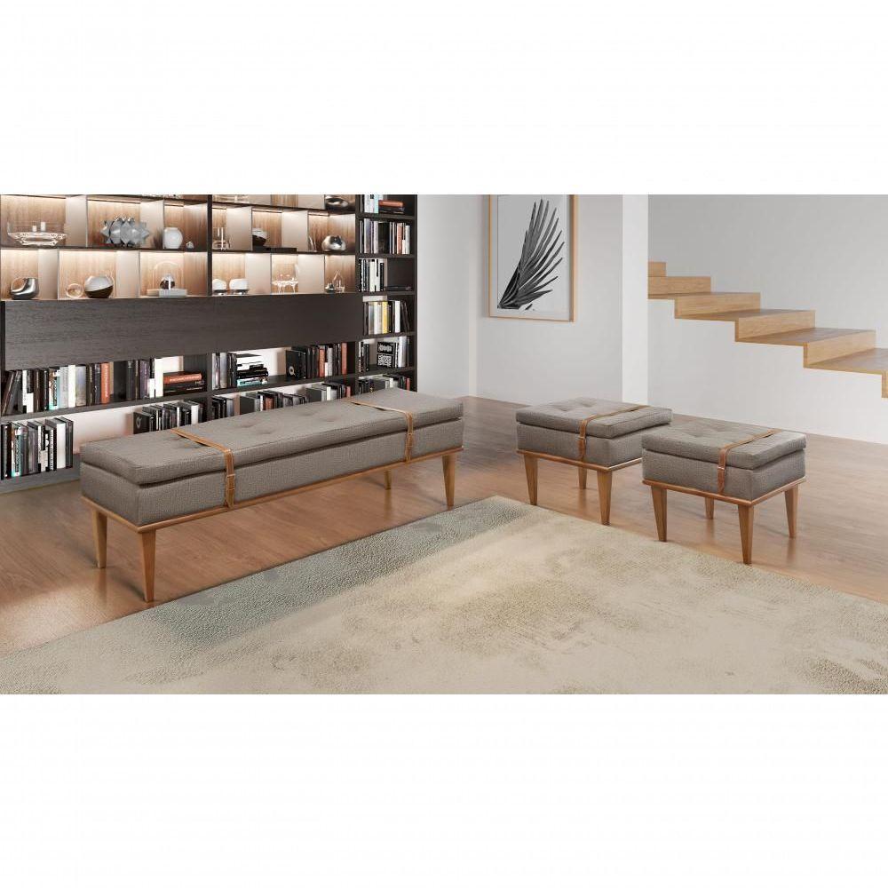 Recamier Londres Luxo Madeira Maciça Castellar Móbile Linho Cappuccino Linho Cappuccino - 2